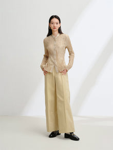 High-Waisted Wide-Leg Pants | Khaki
