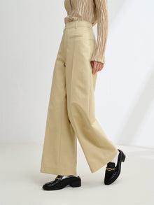 High-Waisted Wide-Leg Pants | Khaki