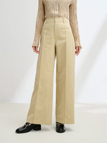 High-Waisted Wide-Leg Pants | Khaki