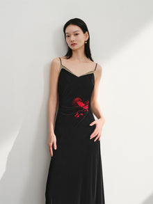 Silk Velvet Dress | Black