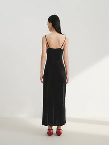 Silk Velvet Dress | Black