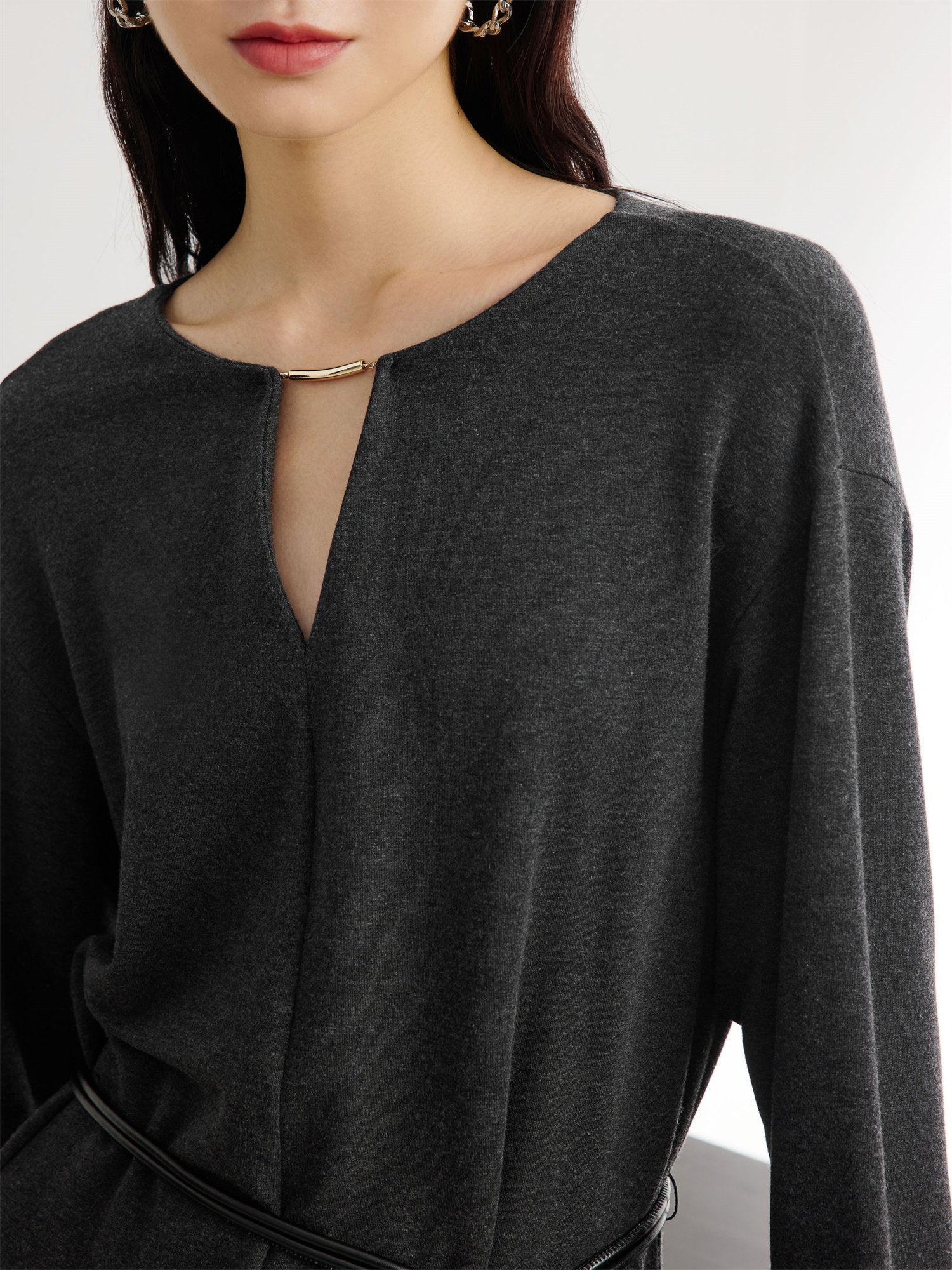 Warm Knit Dress | Gray