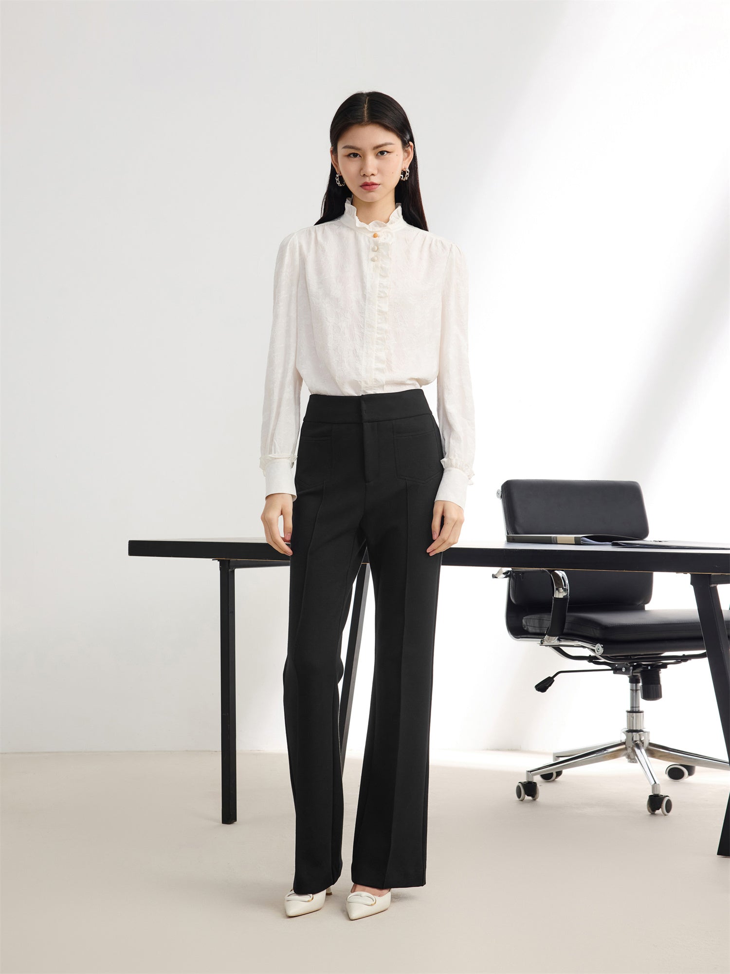 Comfortable Flared Trousers | Black