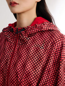 Hooded Printed Sweatshirt | Red