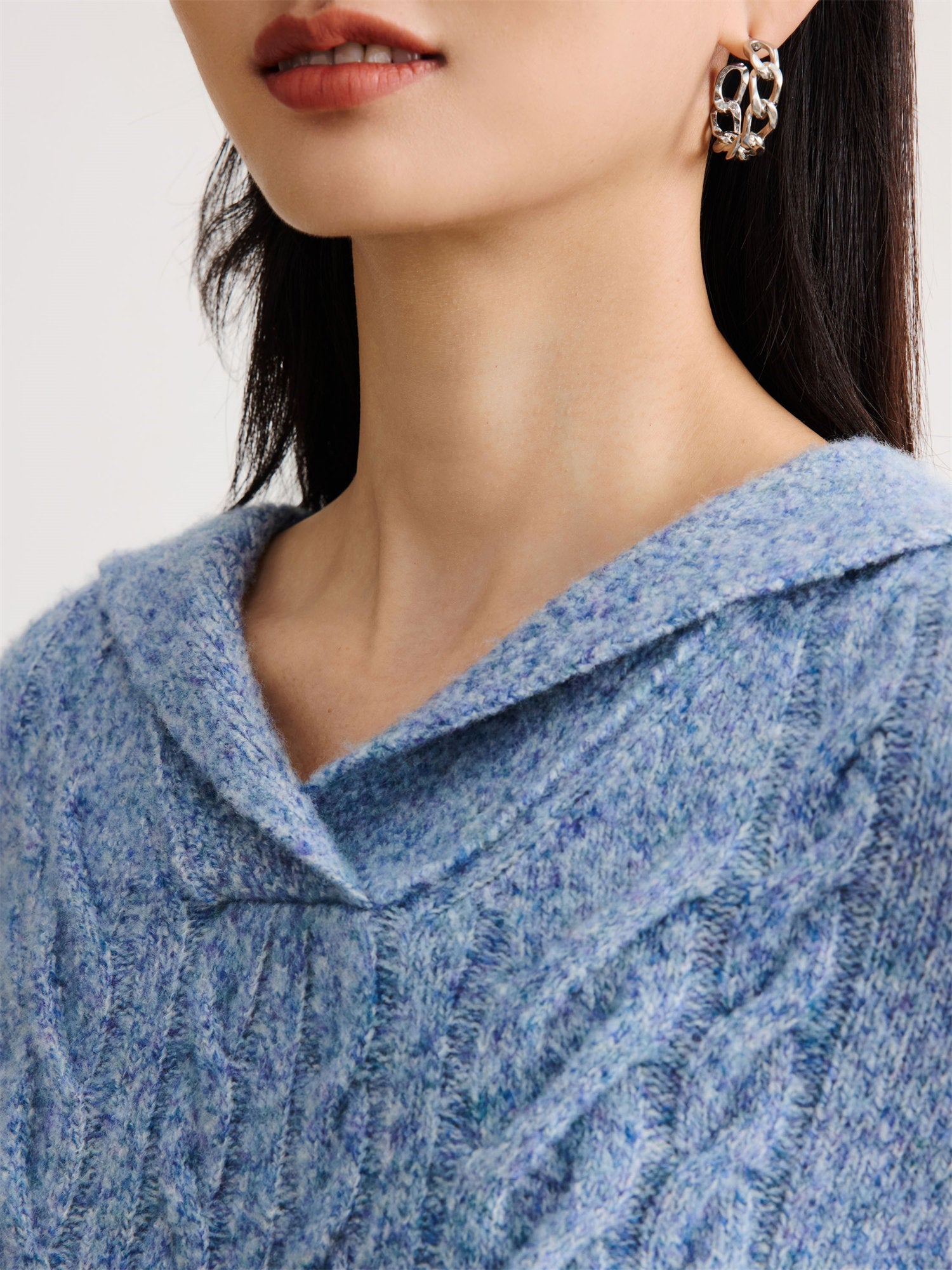 Cable Knit Pullover | Blue