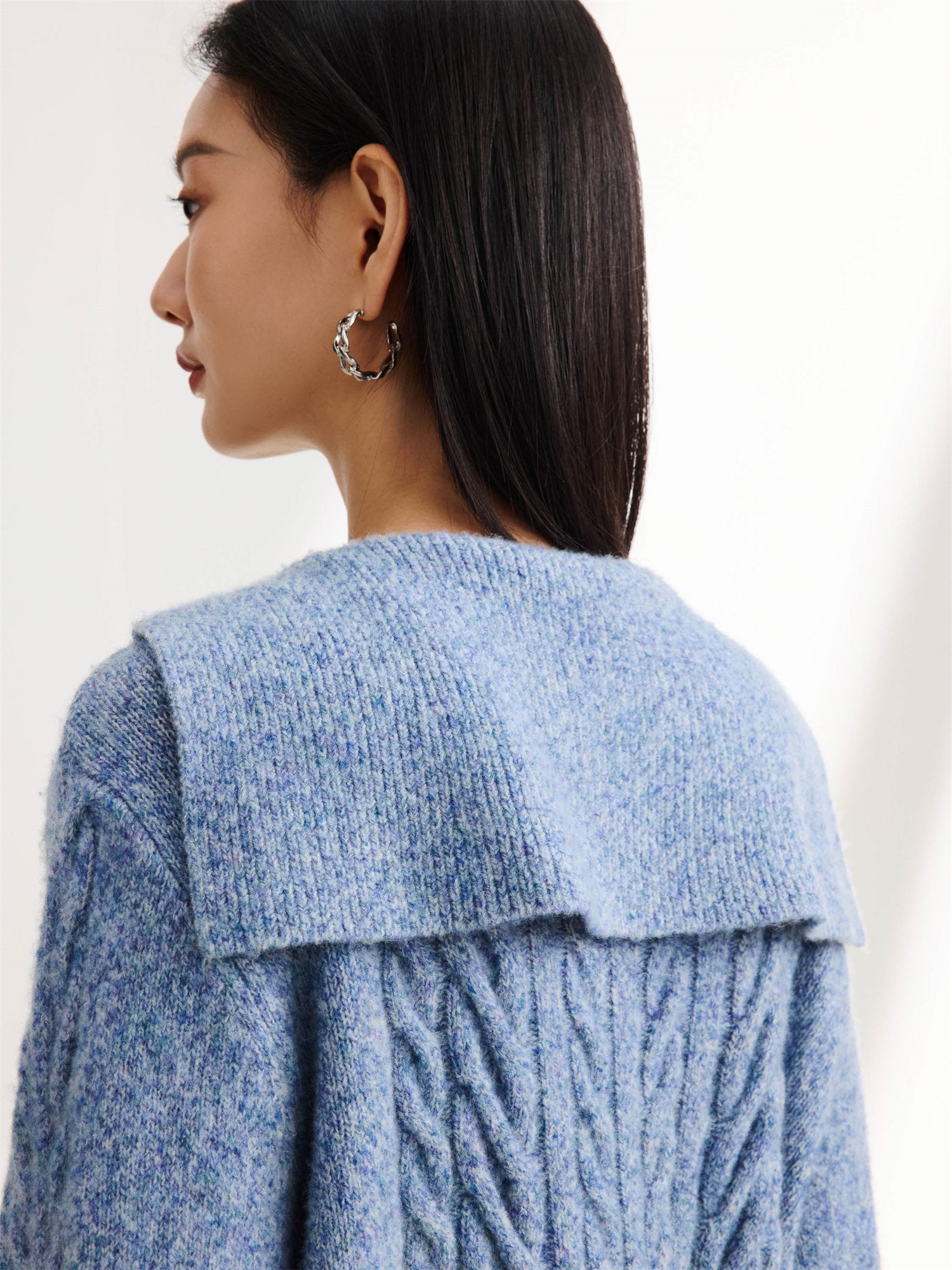 Cable Knit Pullover | Blue