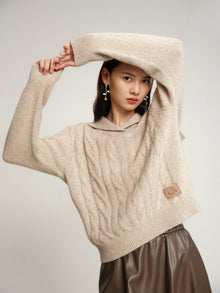Knitted Pullover Sweater | Beige
