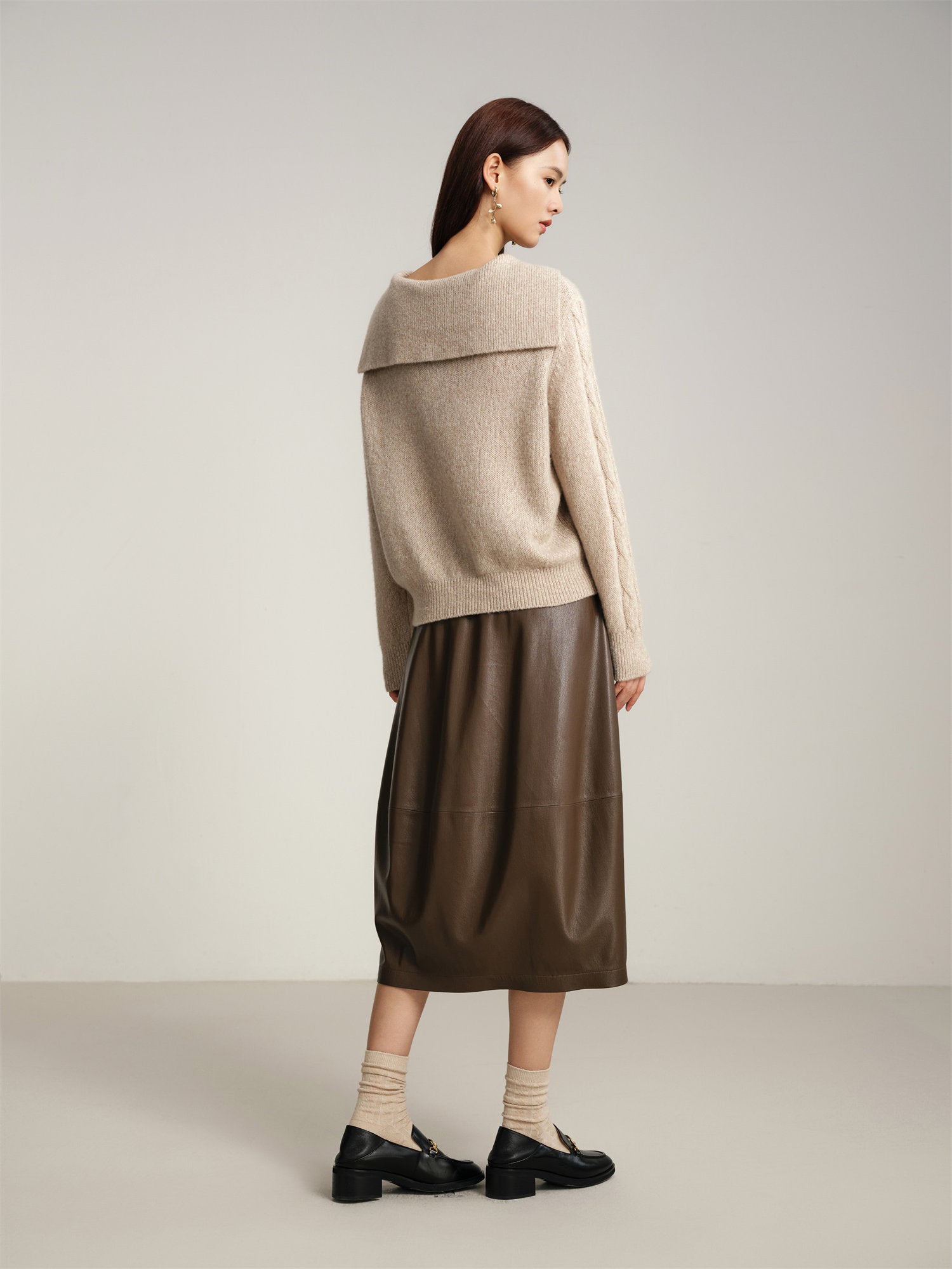 Knitted Pullover Sweater | Beige