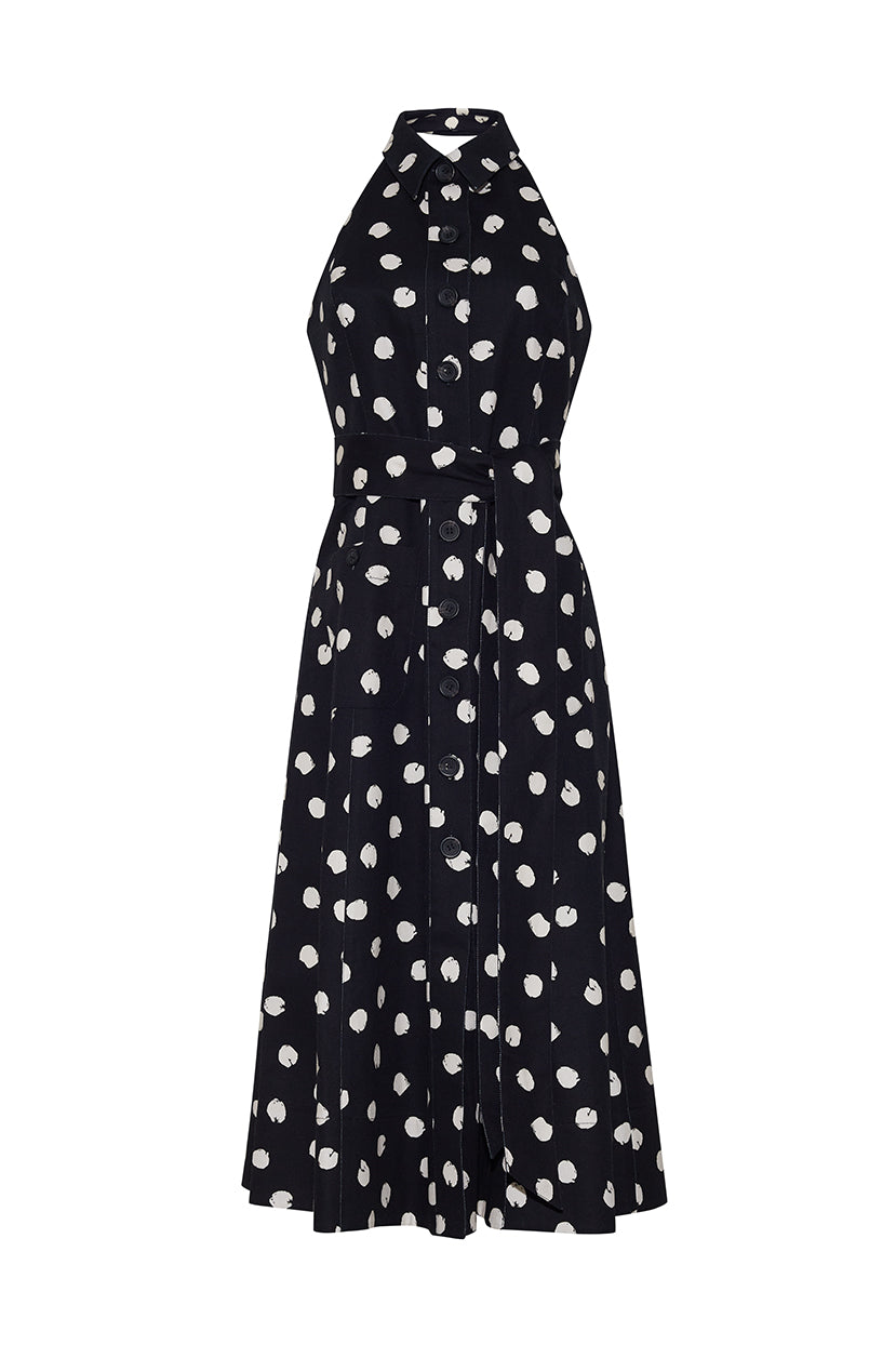 Parker Dress | Spot Black Egret