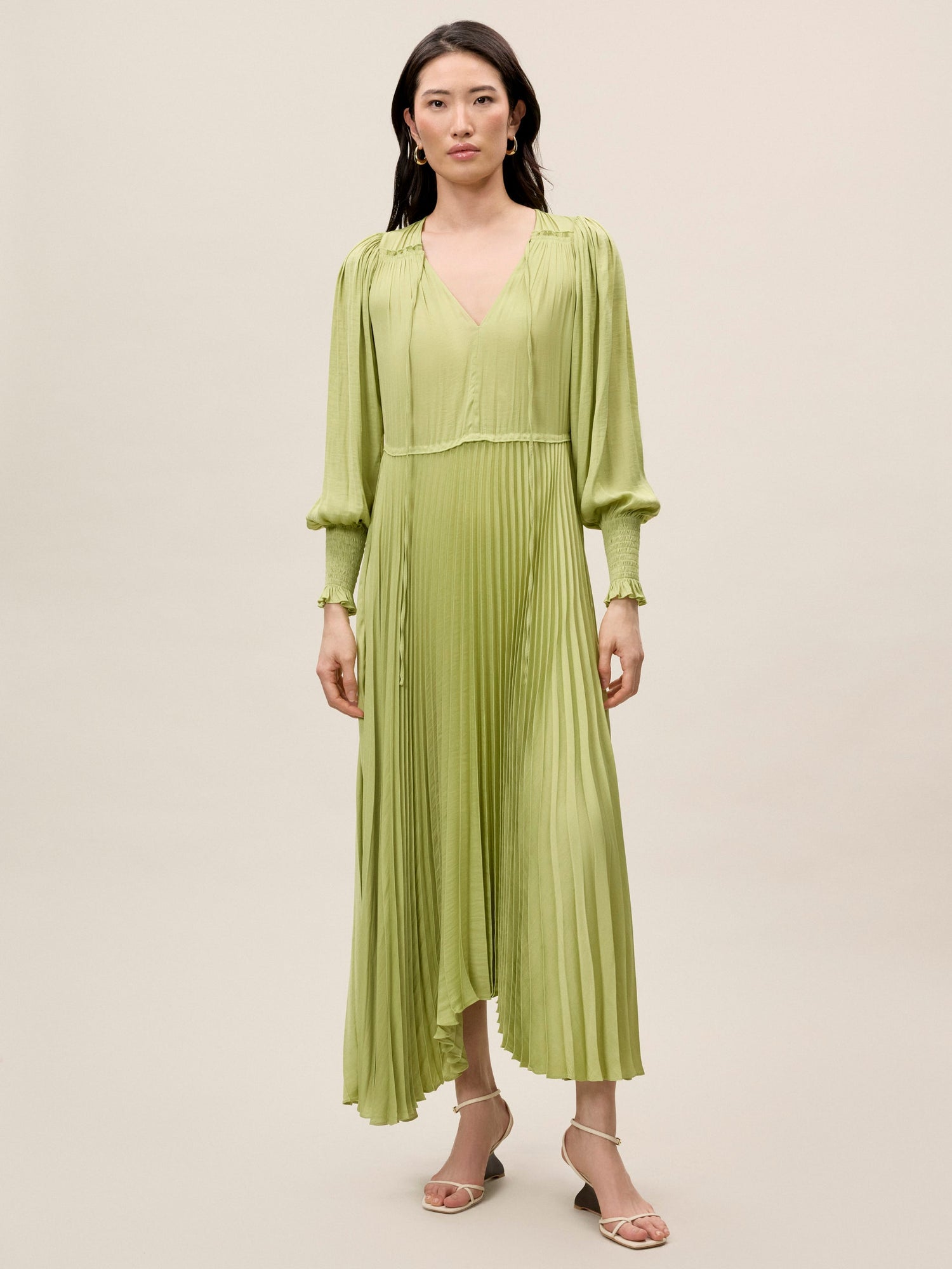 Pleated Dress | Matcha