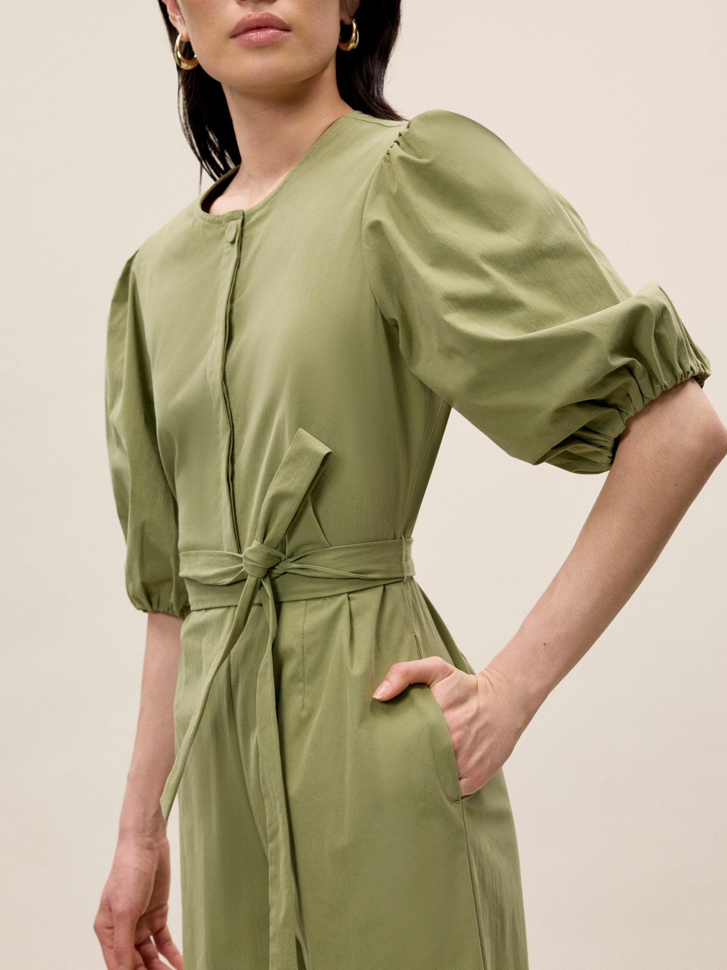 Lightweight Trench Jumpsuit | Olive