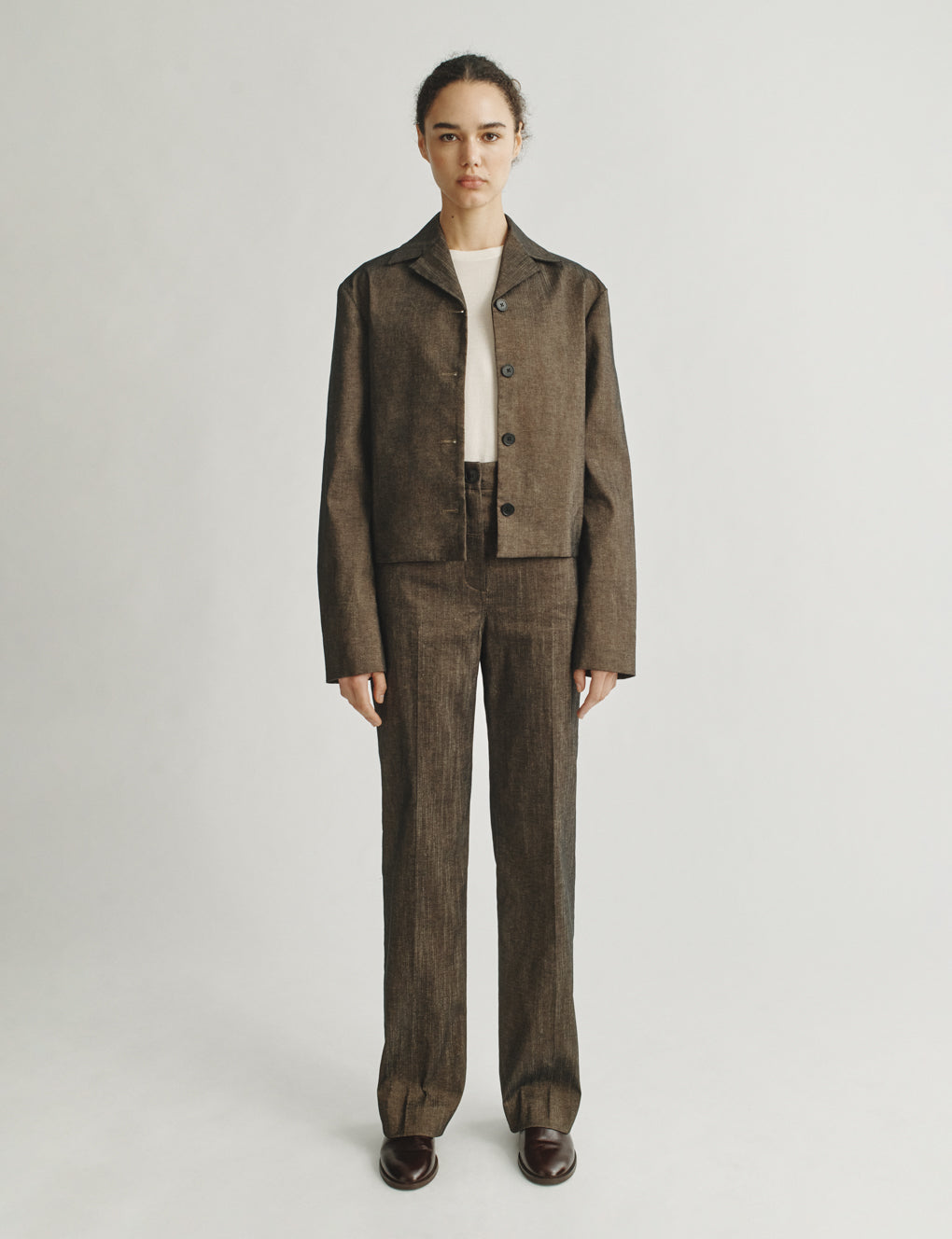 Womens | The Barrett Jacket in Striated Cotton | Oak