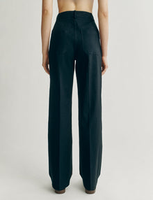 Womens | The Drop-Pocket Trousers in Striated Cotton | Midnight