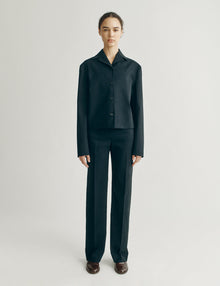 Womens | The Barrett Jacket in Striated Cotton | Midnight