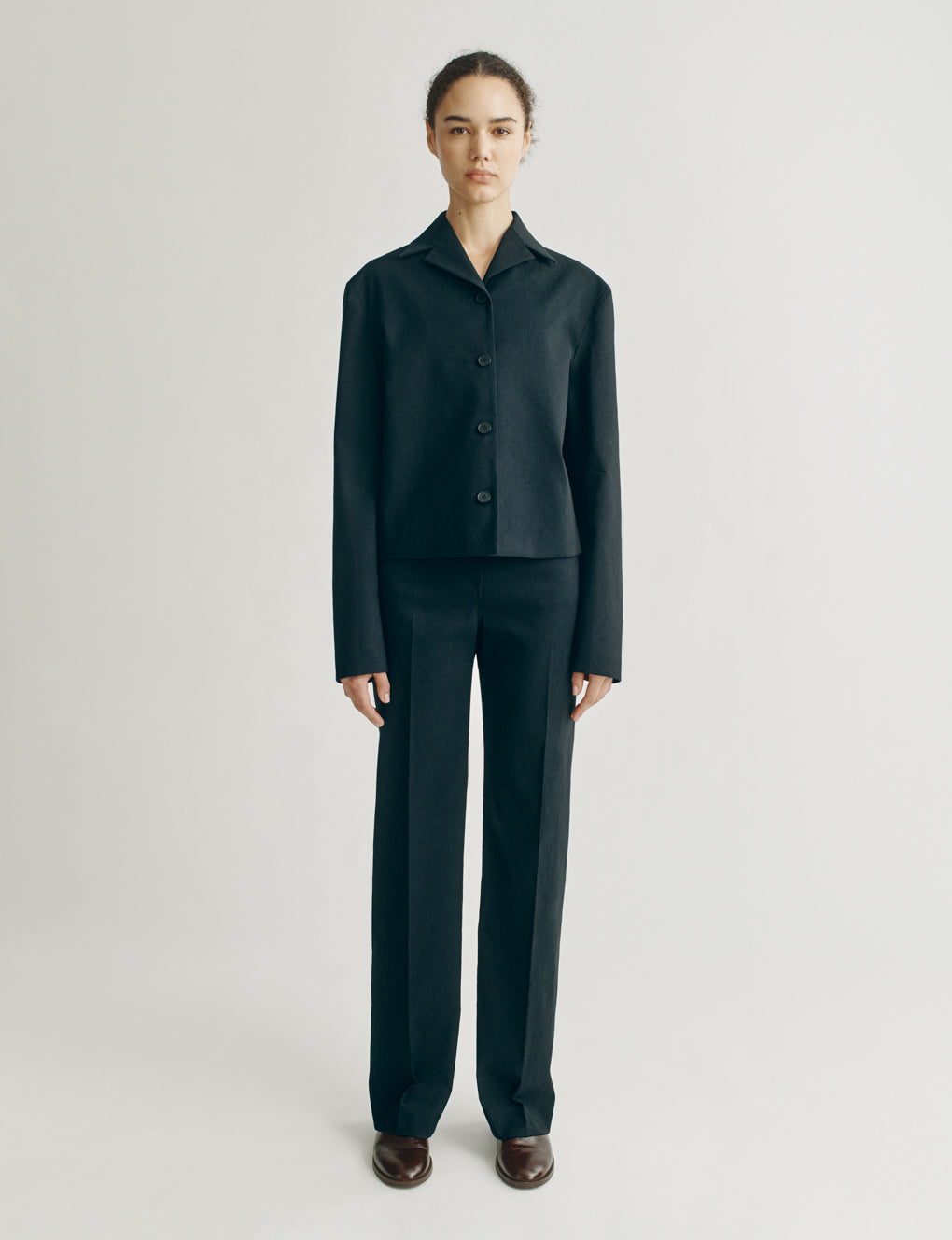 Womens | The Barrett Jacket in Striated Cotton | Midnight