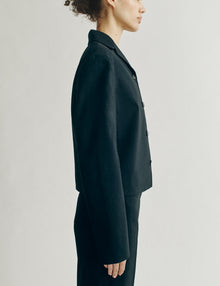 Womens | The Barrett Jacket in Striated Cotton | Midnight