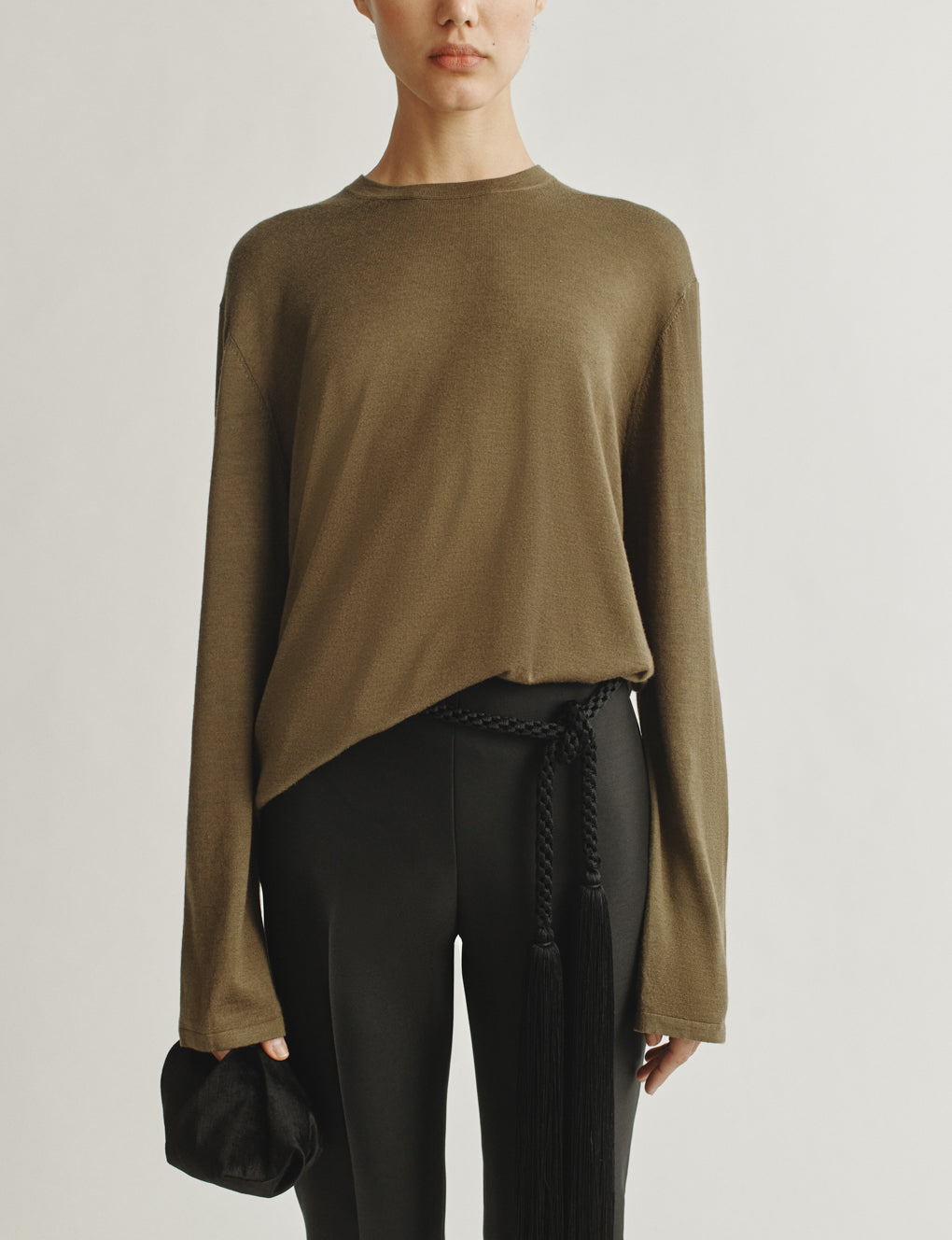 Womens | The Ben Sweater in Cashmere and Silk | Army