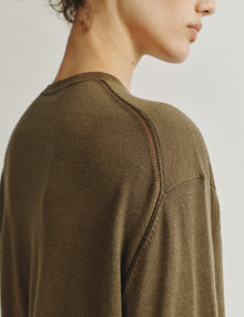 Womens | The Ben Sweater in Cashmere and Silk | Army