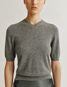 Womens | The Dez Sweater in Wool and Cashmere | Heather Grey