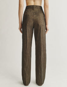 Womens | The Drop-Pocket Trousers in Striated Cotton | Oak