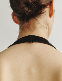 Womens | The Gilet in Textured Velvet | Black