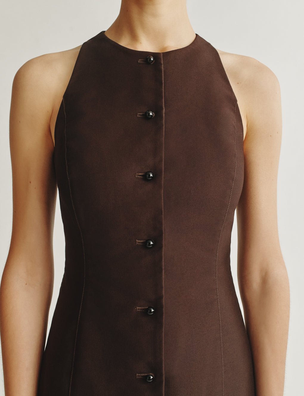 Womens | The Lutz Dress in Cotton Sateen | Espresso