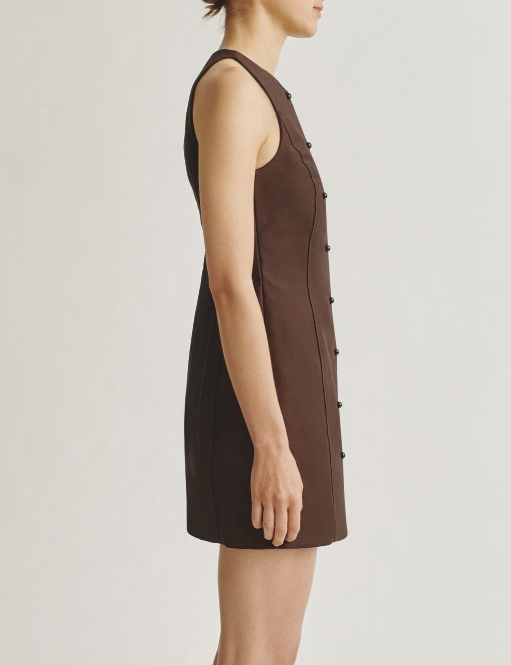 Womens | The Lutz Dress in Cotton Sateen | Espresso