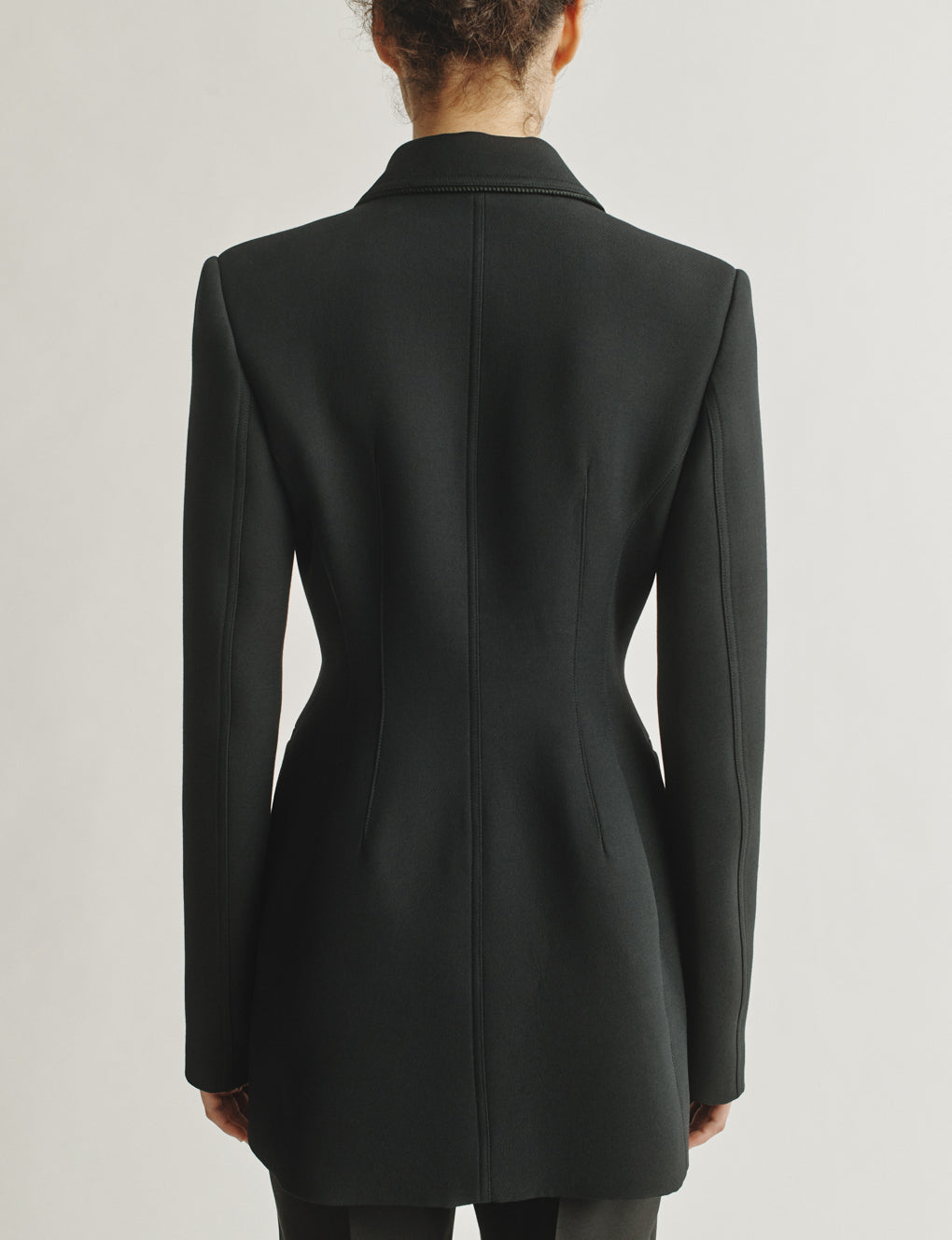 Womens | The Marlene Jacket in Structured Wool-Silk | Black