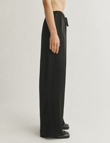 Womens | The Slouch Pants in Crepe-back Satin | Black
