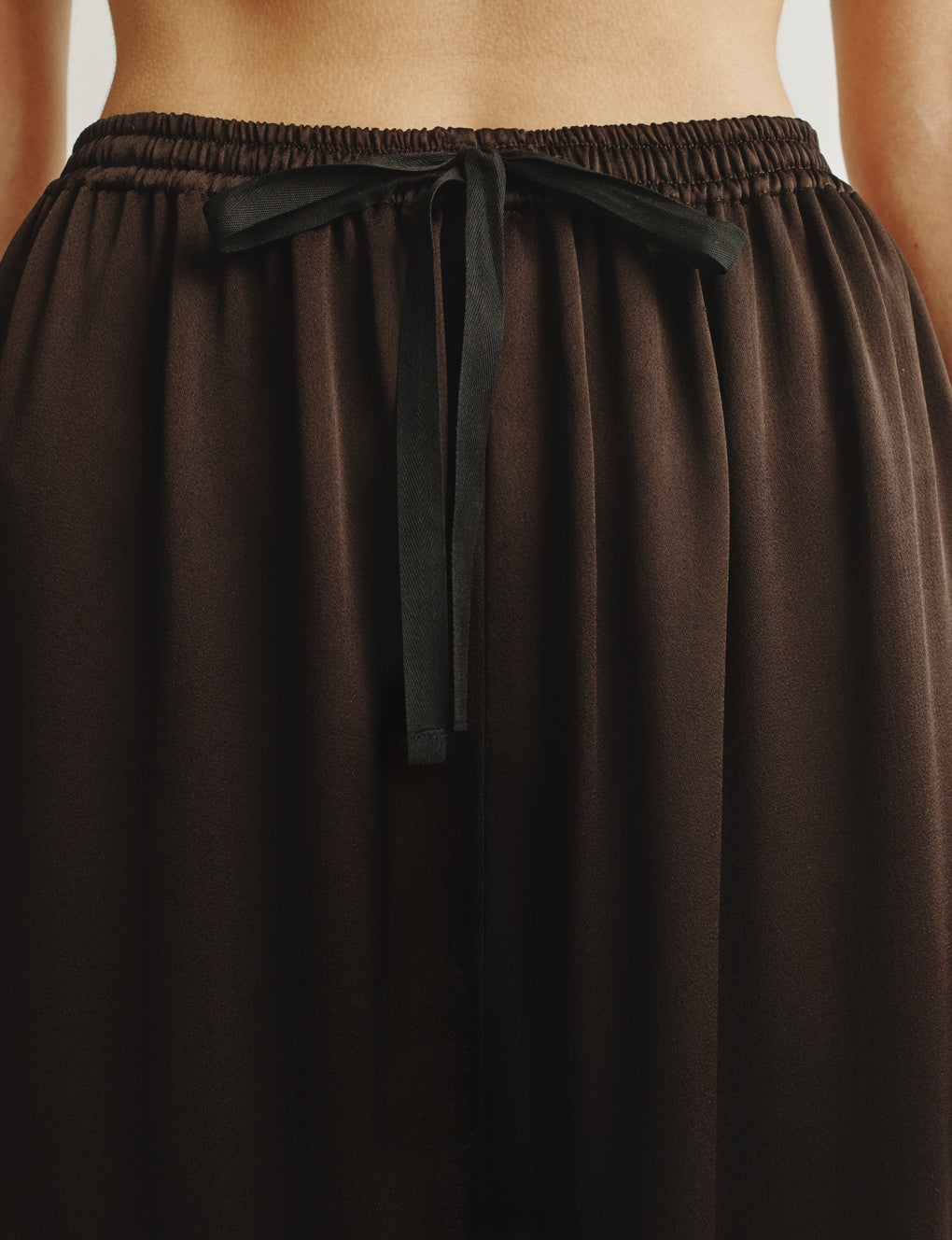 Womens | The Slouch Pants in Crepe-back Satin | Espresso