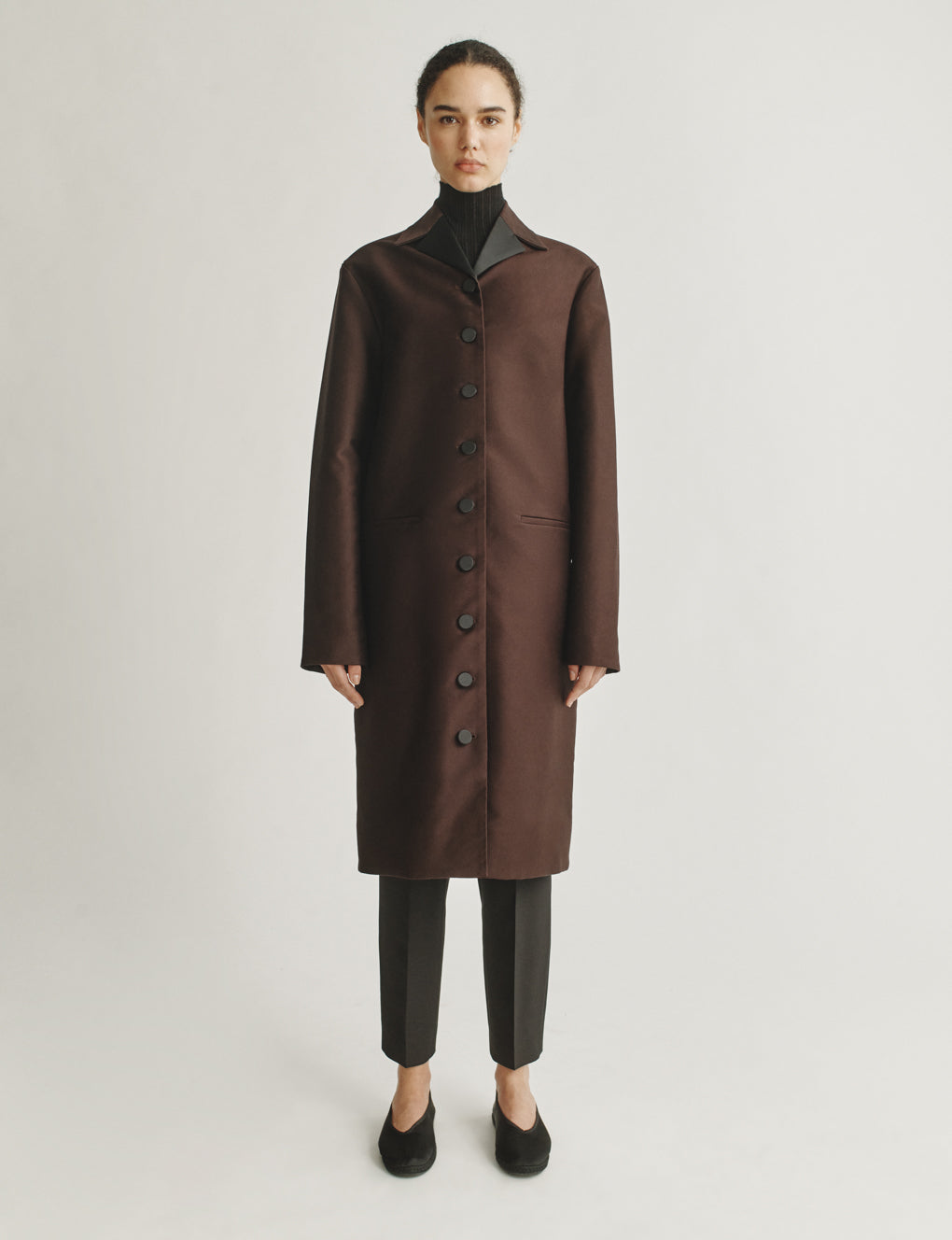 Womens | The Theatre Jacket in Cotton Sateen | Espresso