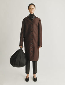Womens | The Theatre Jacket in Cotton Sateen | Espresso