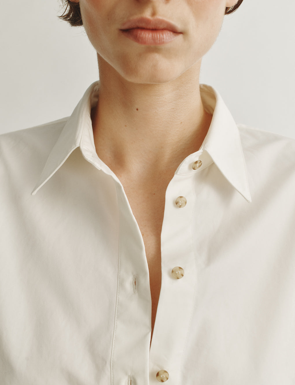 Womens | The Cocoon Shirt in Cotton Poplin | Cream