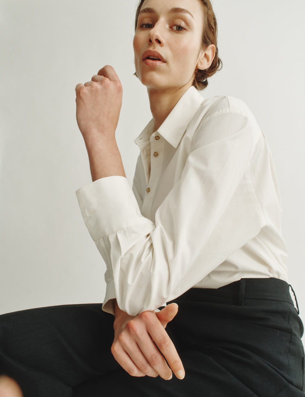 Womens | The Cocoon Shirt in Cotton Poplin | Cream