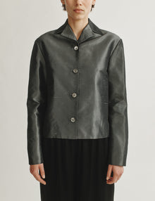 Womens | The Barrett Jacket In Silk Shantung | Charcoal