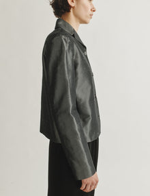 Womens | The Barrett Jacket In Silk Shantung | Charcoal