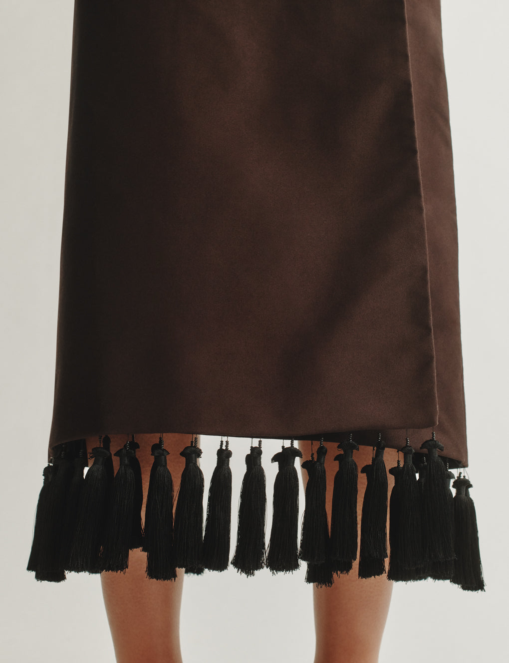 Womens | The Cadence Skirt in Cotton Sateen | Espresso