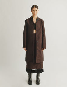 Womens | The Theatre Jacket in Cotton Sateen | Espresso