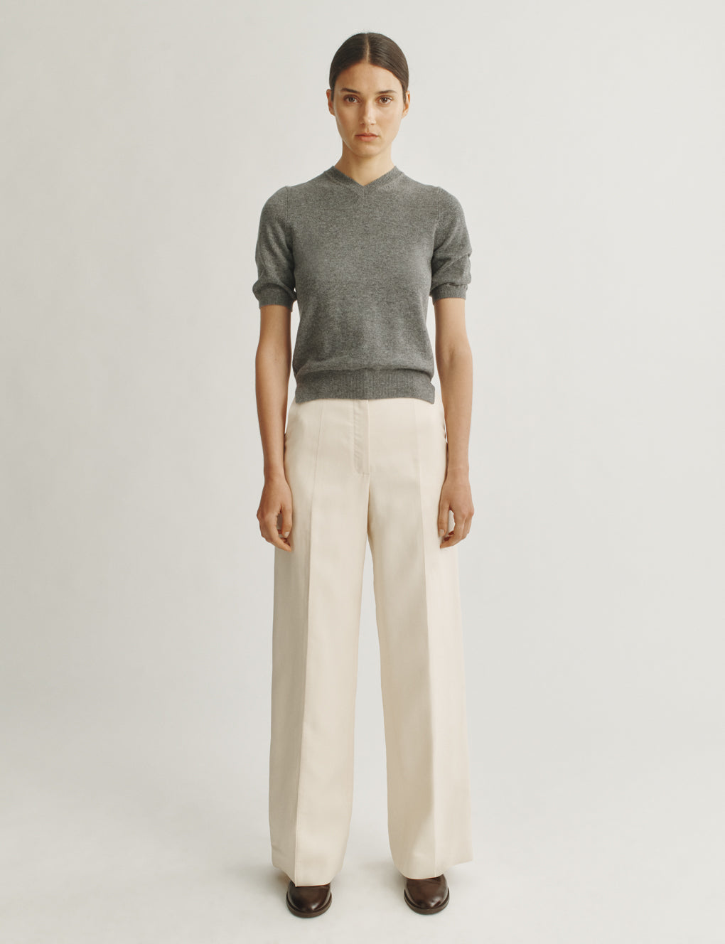 Womens | The Dez Sweater in Wool and Cashmere | Heather Grey