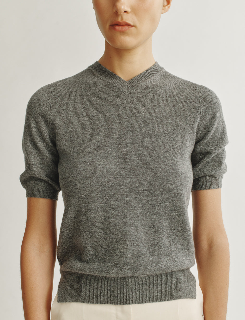 Womens | The Dez Sweater in Wool and Cashmere | Heather Grey