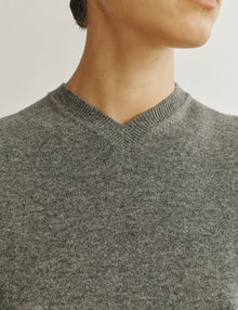 Womens | The Dez Sweater in Wool and Cashmere | Heather Grey