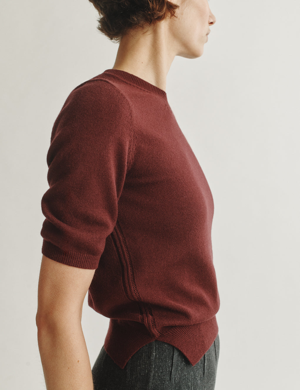 Womens | The Dez Sweater in Wool and Cashmere | Dark Wine