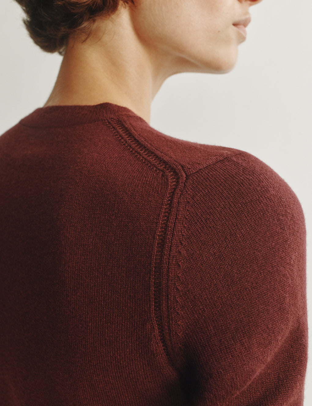 Womens | The Dez Sweater in Wool and Cashmere | Dark Wine