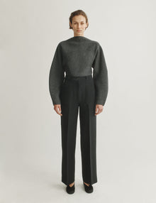 Womens | The Enzo Sweater in Wool-Silk Melange | Anthracite