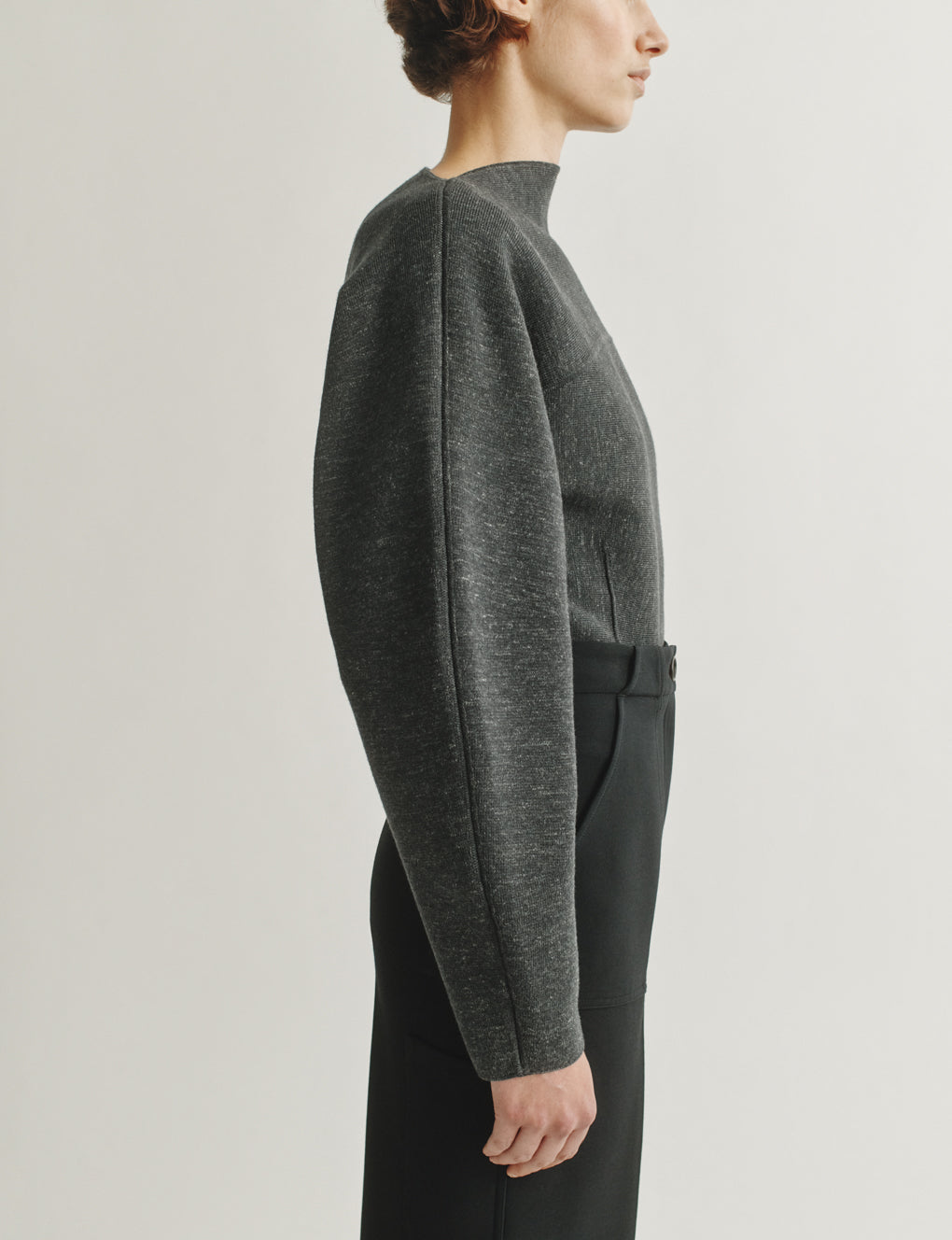 Womens | The Enzo Sweater in Wool-Silk Melange | Anthracite