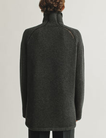Womens | The Slouch Turtleneck in Wool and Silk | Charcoal