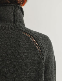 Womens | The Slouch Turtleneck in Wool and Silk | Charcoal
