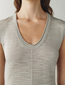 Womens | The Strata Dress in Striated Silk | Shale