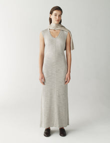 Womens | The Strata Dress in Striated Silk | Shale