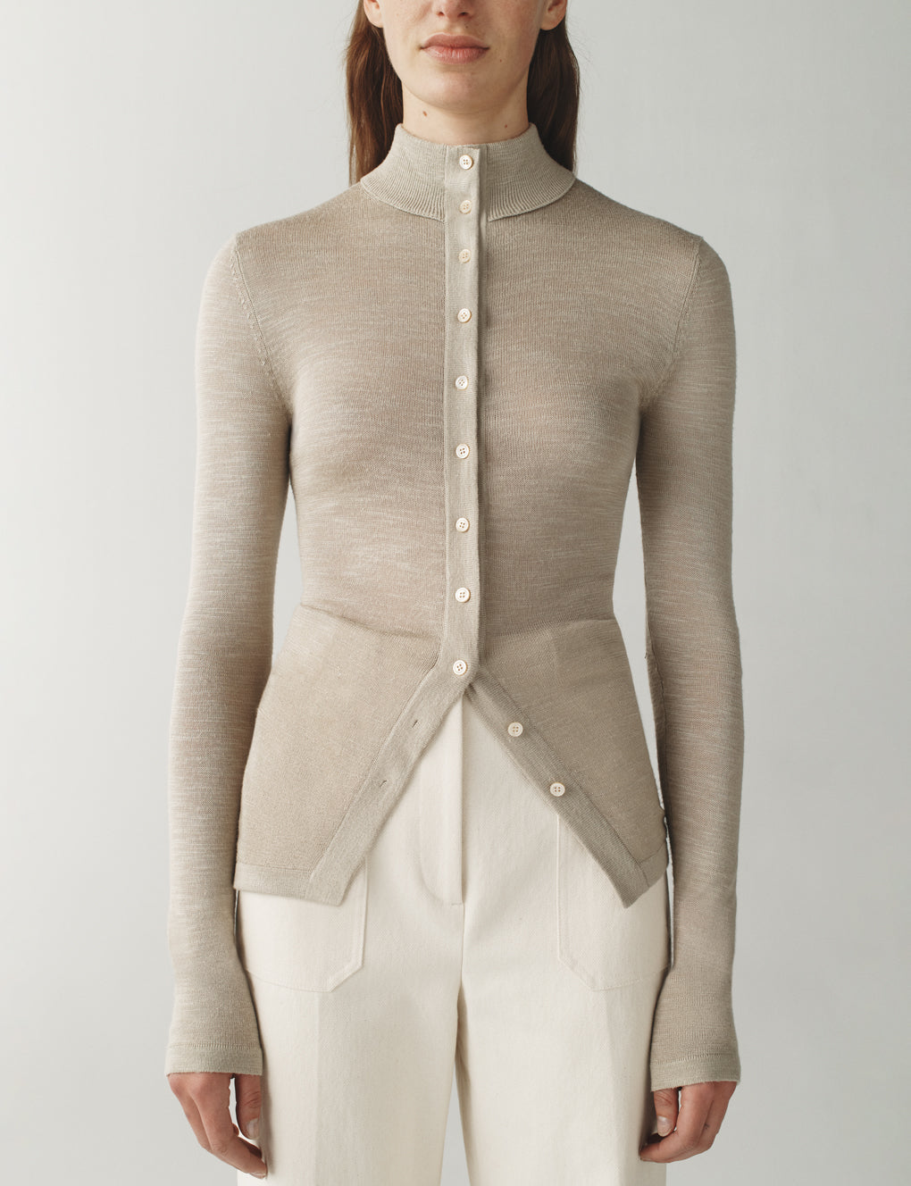 Womens | The Ansel Sweater In Striated Silk | Carbon